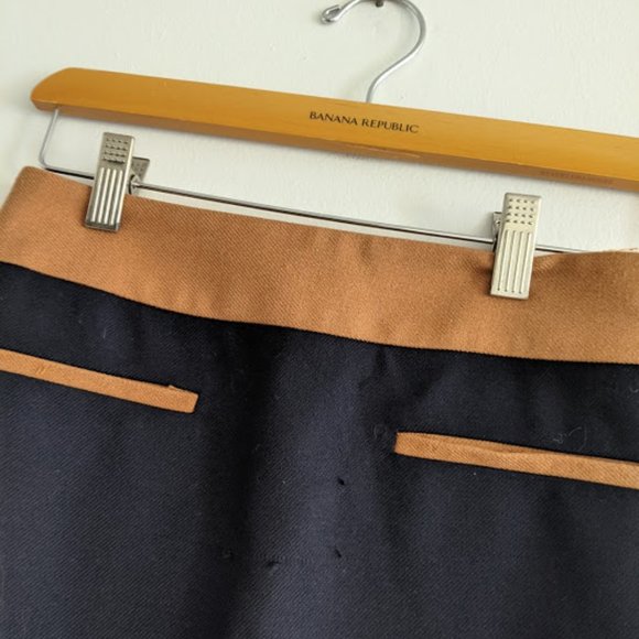 Ann Taylor Loft A-Line Navy and Tan Skirt Size 00P - Picture 5 of 11